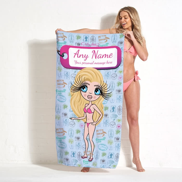 ClaireaBella Travel Stamp Beach Towel - Image 1
