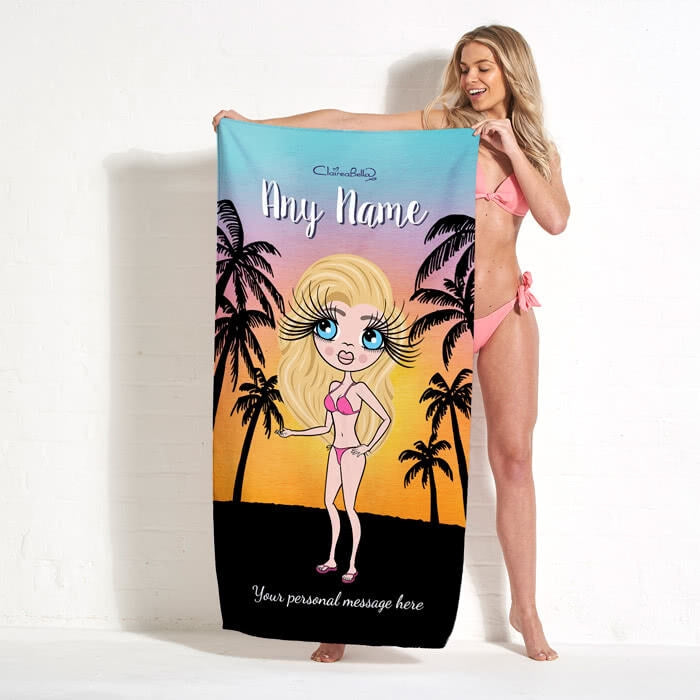 ClaireaBella Tropical Sunset Beach Towel - Image 3
