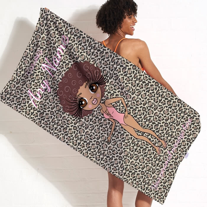 ClaireaBella Leopard Print Beach Towel - Image 1