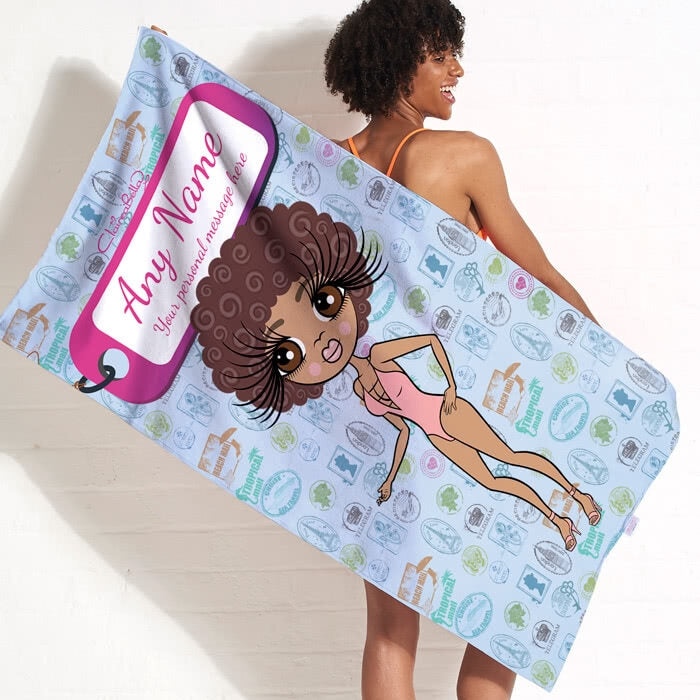 ClaireaBella Travel Stamp Beach Towel - Image 9