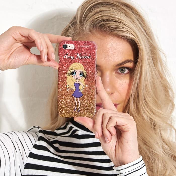ClaireaBella Personalized Ombre Glitter Effect Phone Case - Image 3