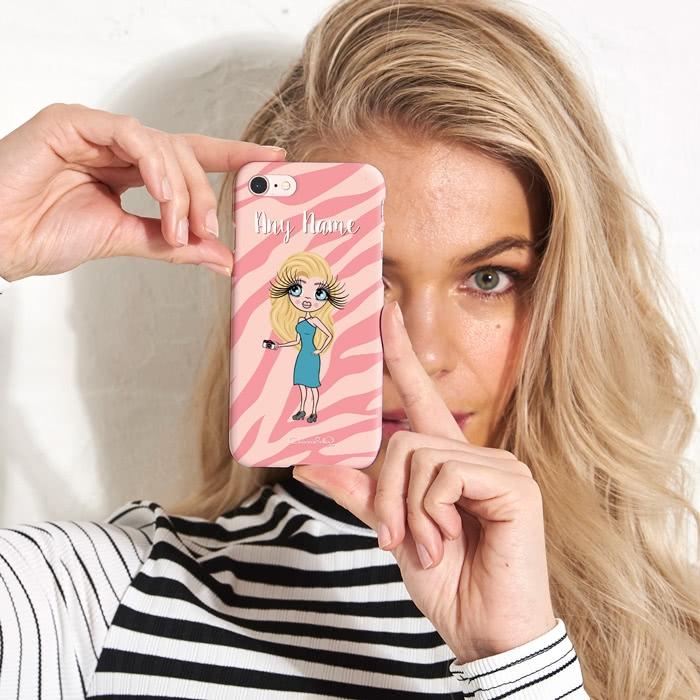 ClaireaBella Personalized Pink Zebra Phone Case - Image 3