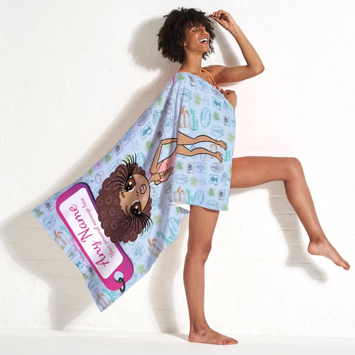 ClaireaBella Travel Stamp Beach Towel - Image 3