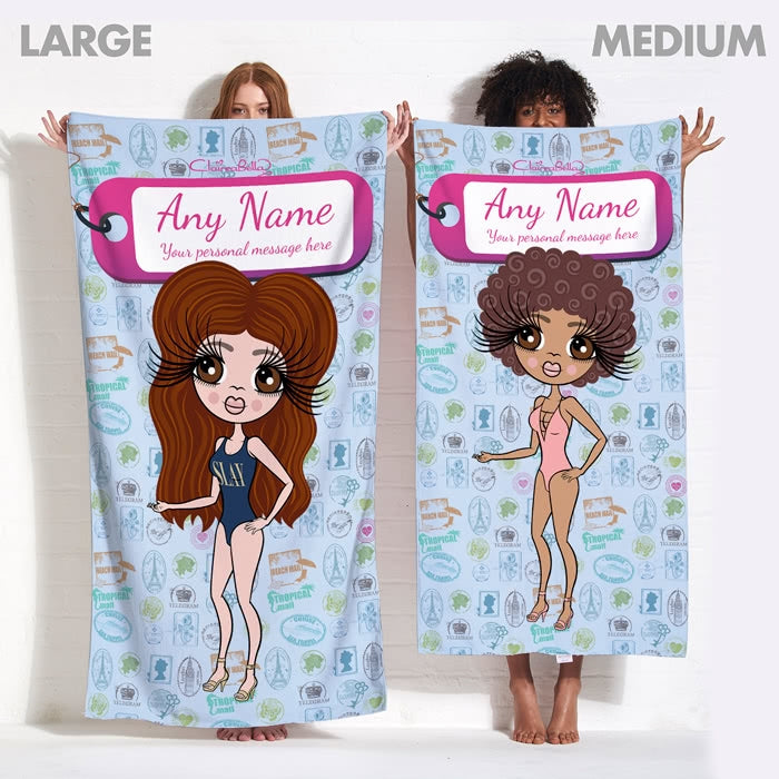 ClaireaBella Travel Stamp Beach Towel - Image 13