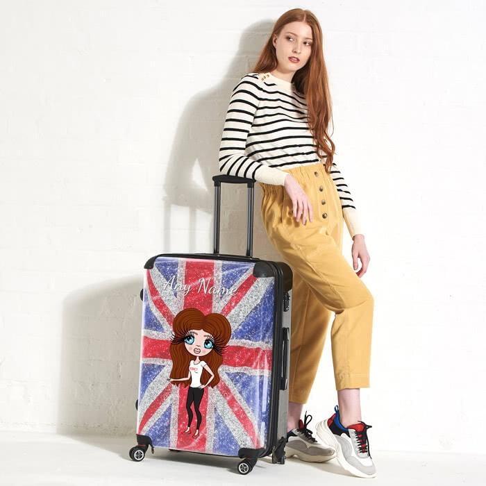 ClaireaBella Glitter Effect Union Jack Suitcase - Image 1