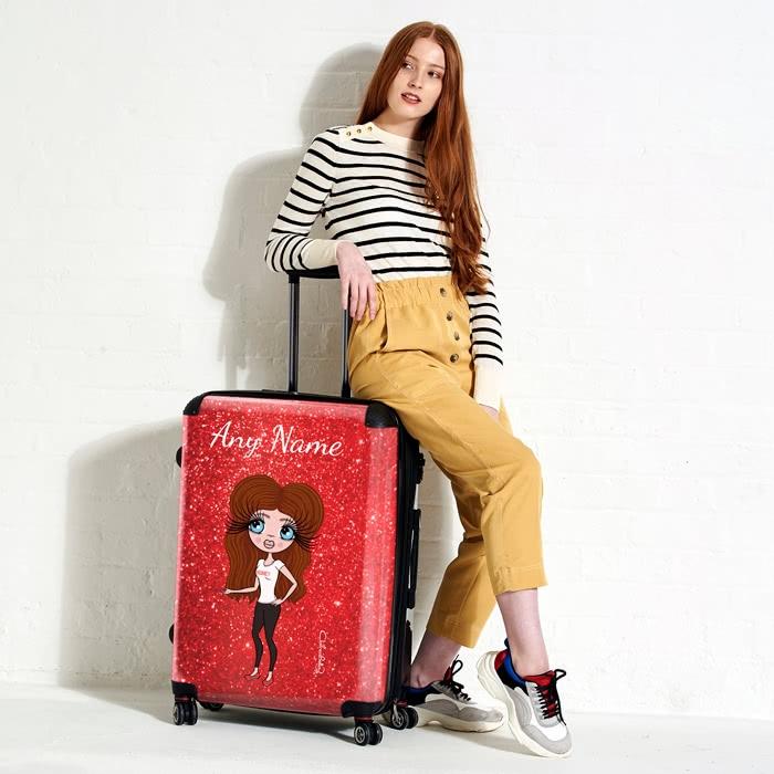 ClaireaBella Romantic Glitter Effect Suitcase - Image 0