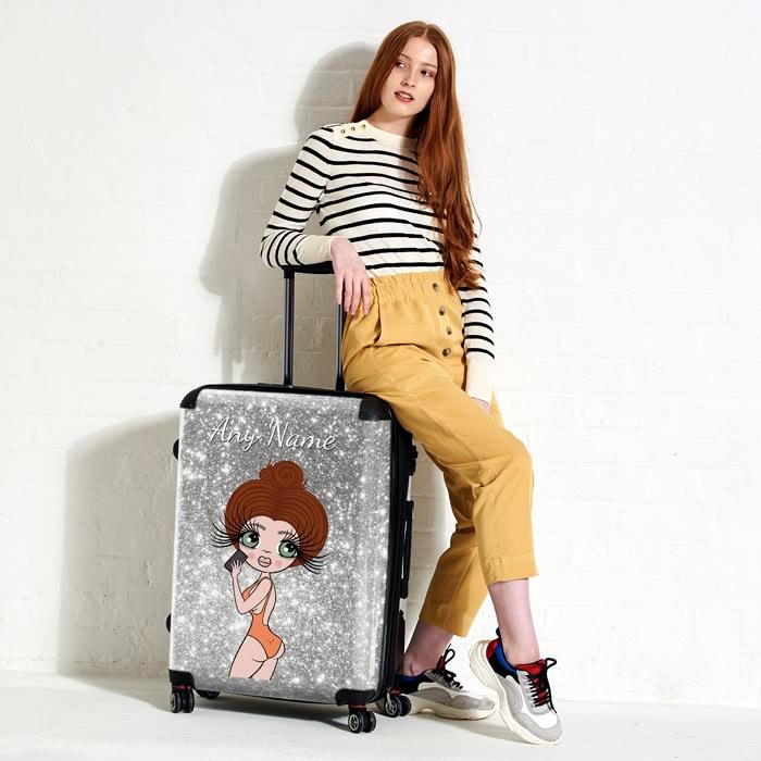 ClaireaBella Selfie Glitter Effect Suitcase - Image 7