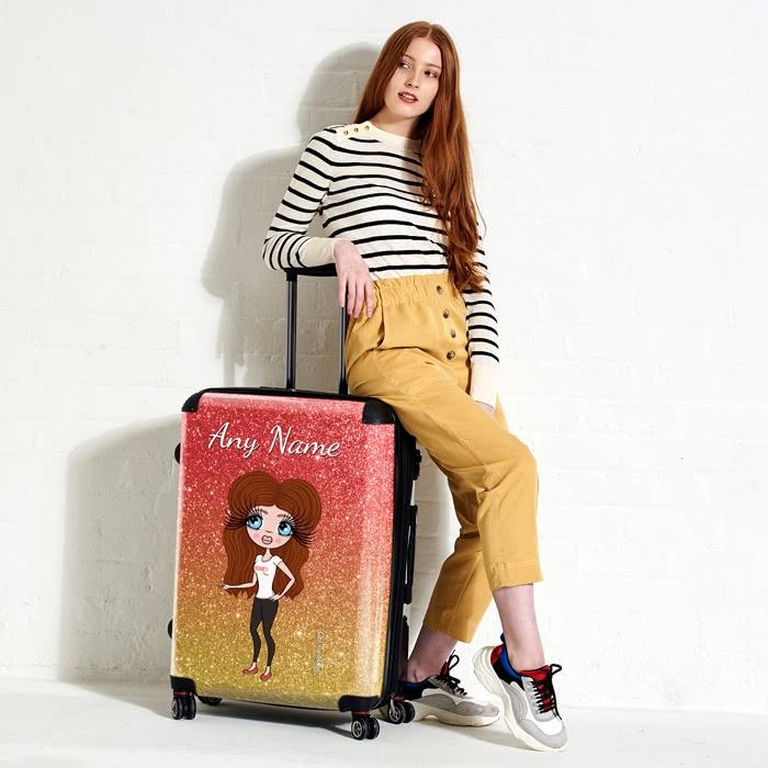 ClaireaBella Ombre Glitter Effect Suitcase - Image 3