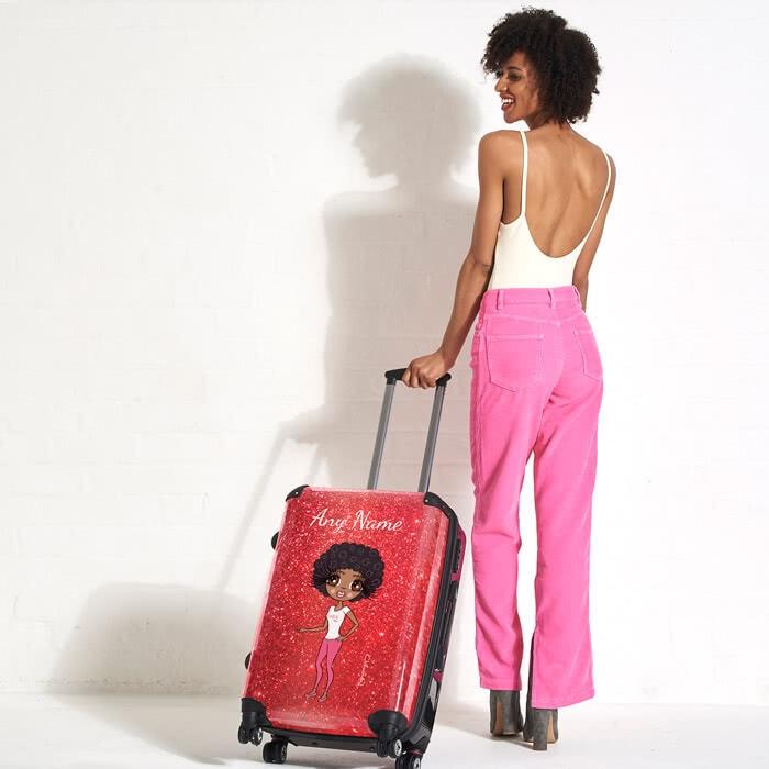 ClaireaBella Romantic Glitter Effect Suitcase - Image 2