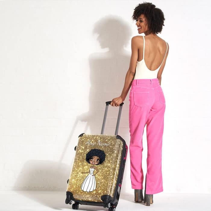 Womens Personalized Glitter Effect BrideaBella Suitcase –