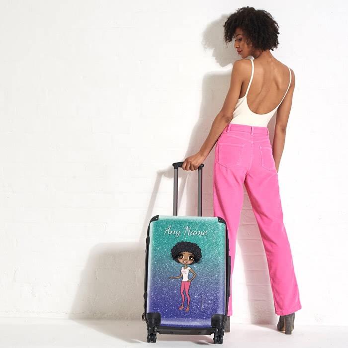 ClaireaBella Ombre Glitter Effect Suitcase - Image 2