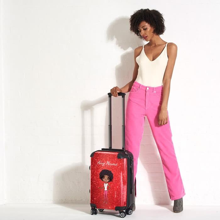 ClaireaBella Romantic Glitter Effect Suitcase - Image 5