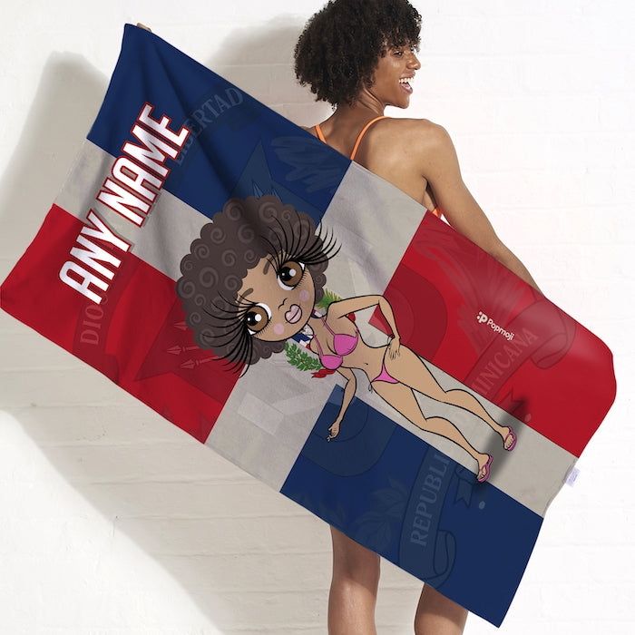 ClaireaBella Love Dominican Republic Flag Beach Towel - Image 1