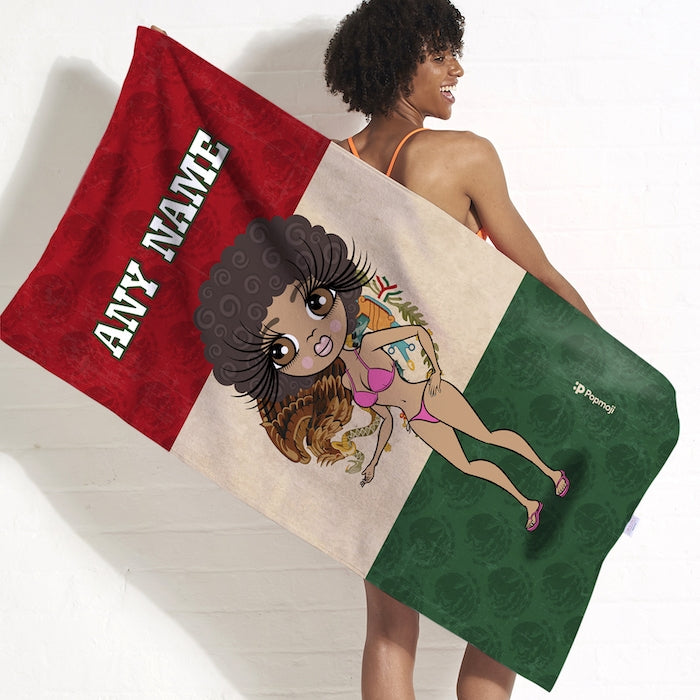 ClaireaBella Love Mexico Flag Beach Towel - Image 1