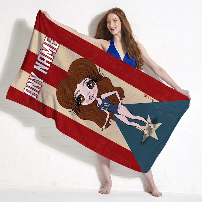 ClaireaBella Love Puerto Rico Flag Beach Towel - Image 3