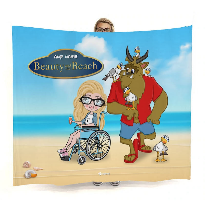 Womens Beauty and The Beach Wheelchair Fleece Blanket - Image 1