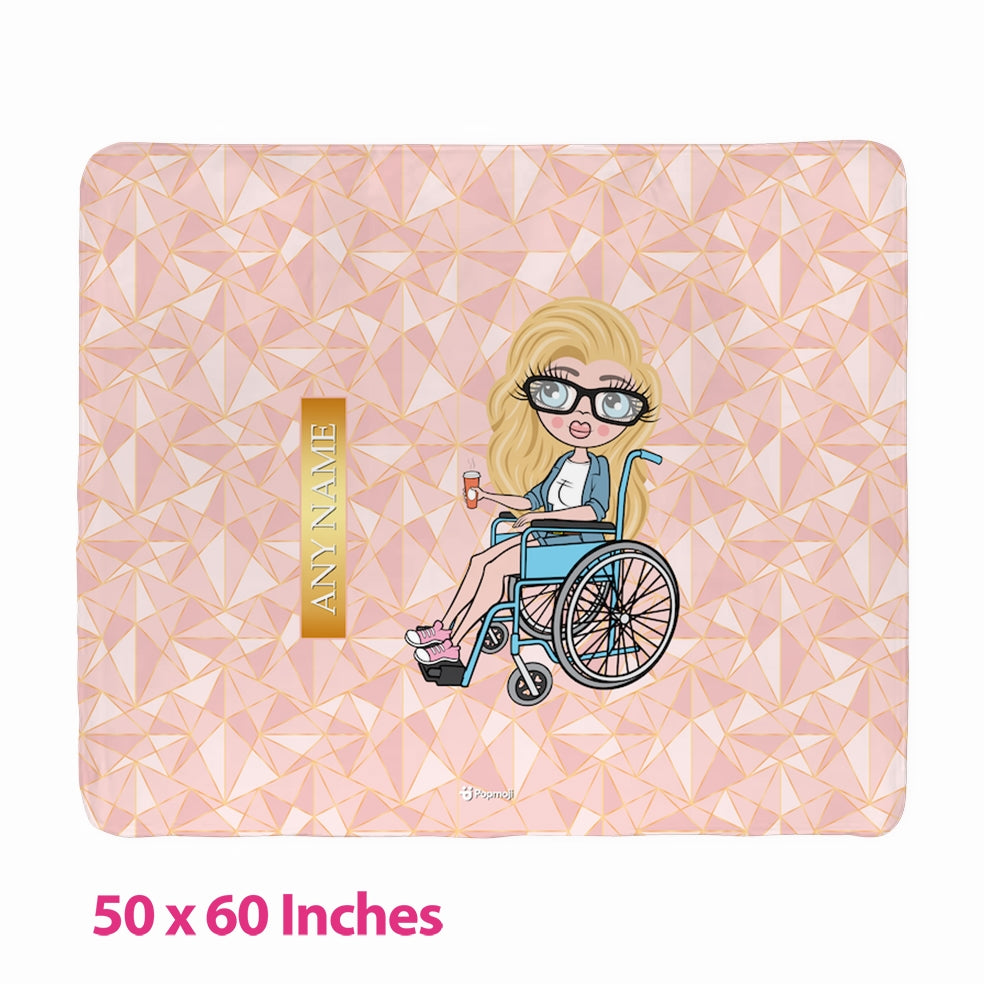 Womens Geo Print Wheelchair Fleece Blanket - Image 3