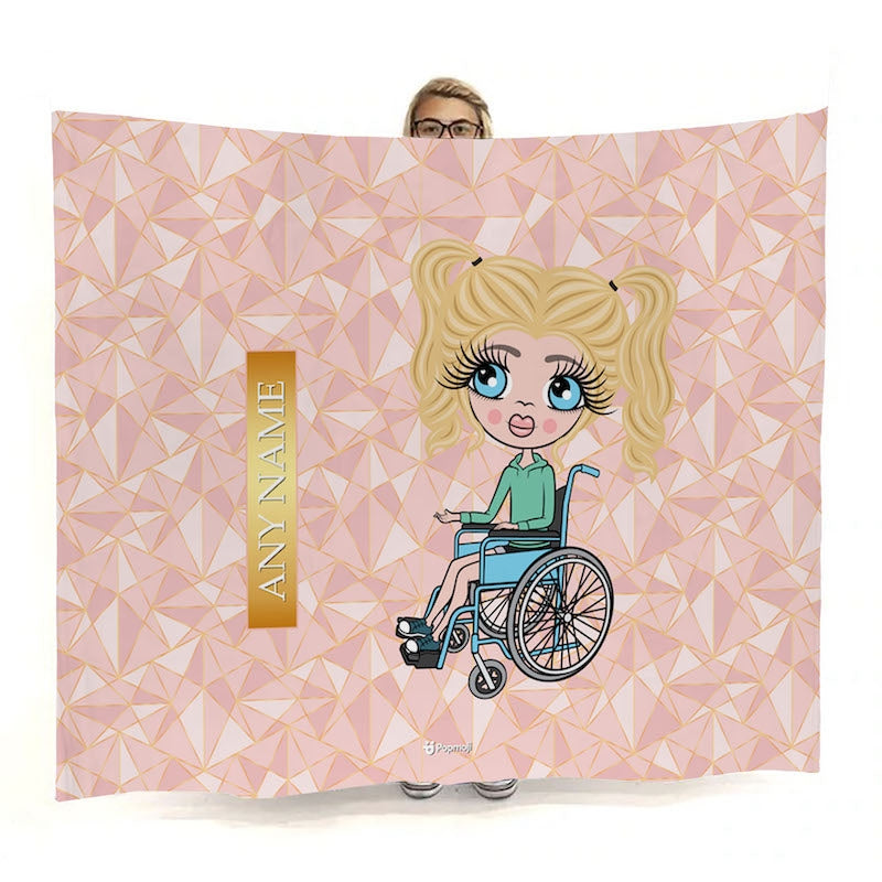 Girls Geo Print Wheelchair Fleece Blanket - Image 1