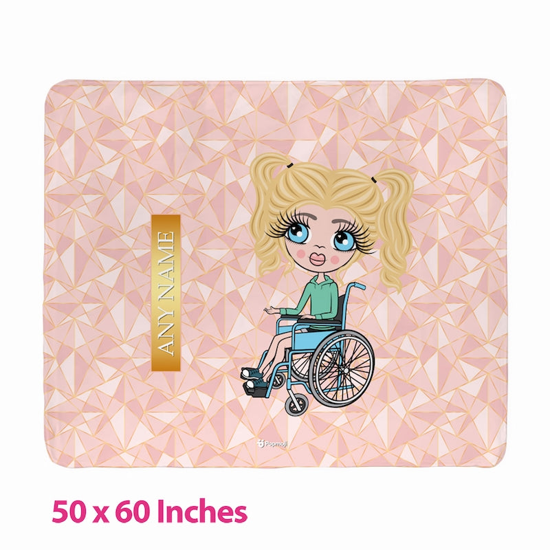Girls Geo Print Wheelchair Fleece Blanket - Image 3