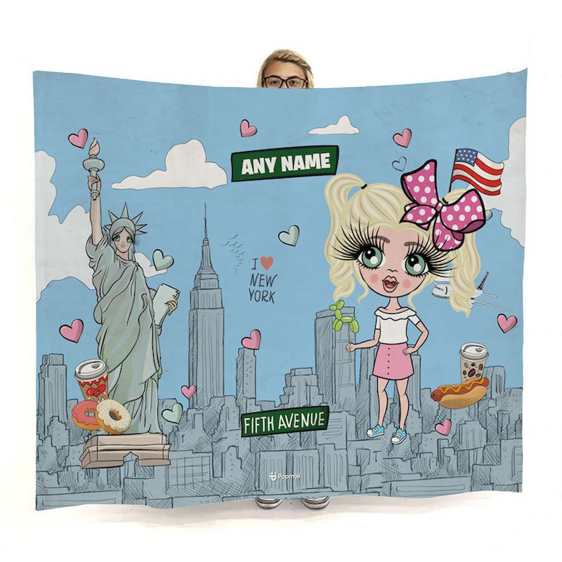 Girls Love New York Fleece Blanket - Image 1