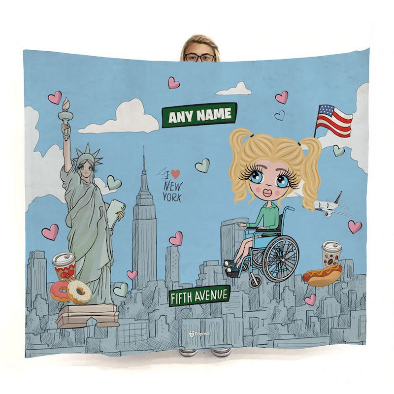Girls Love NY Wheelchair Fleece Blanket - Image 1