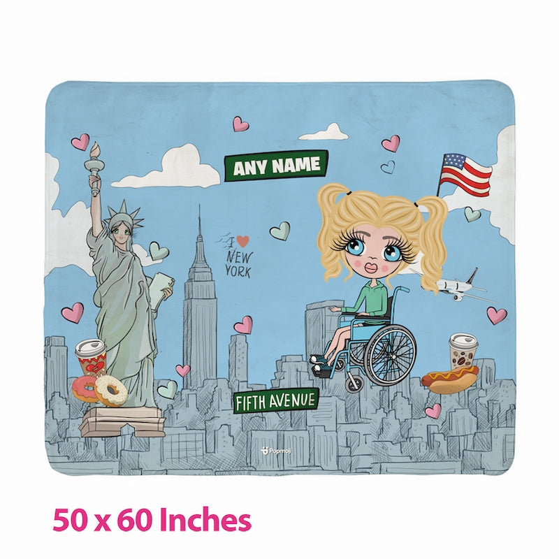 Girls Love NY Wheelchair Fleece Blanket - Image 2