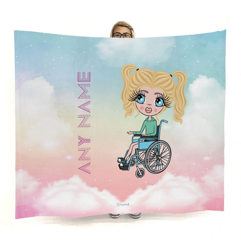 Girls Unicorn Colors Wheelchair Fleece Blanket - Image 1