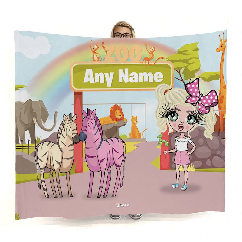 Girls Zoo Fleece Blanket - Image 1