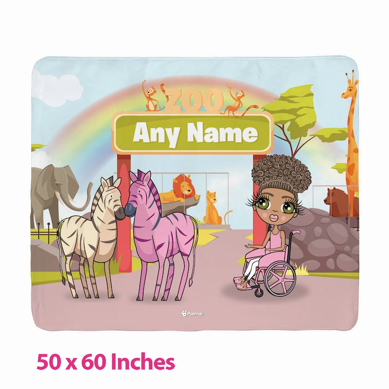 Girls Zoo Wheelchair Fleece Blanket - Image 2