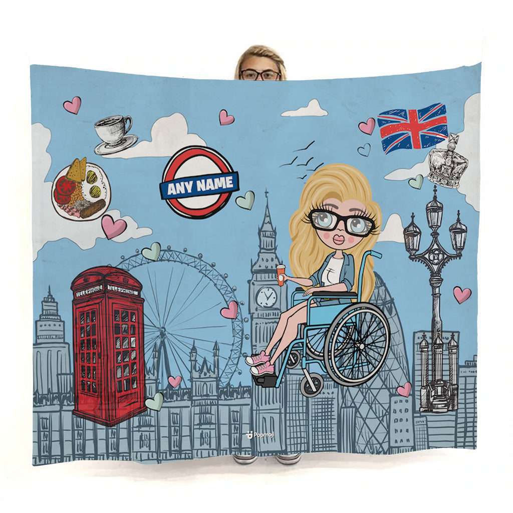 Womens Love London Wheelchair Fleece Blanket - Image 1
