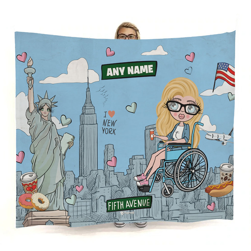 Womens Love NY Wheelchair Fleece Blanket - Image 1