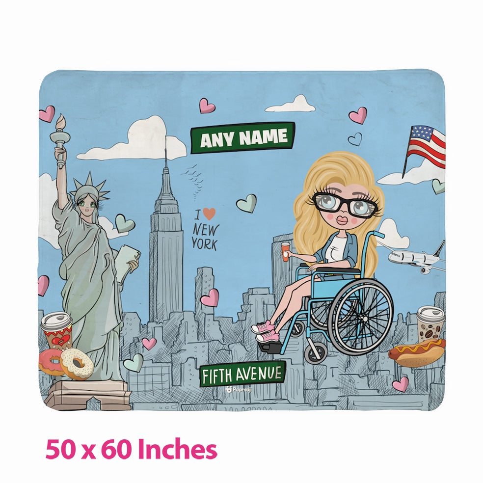 Womens Love NY Wheelchair Fleece Blanket - Image 3