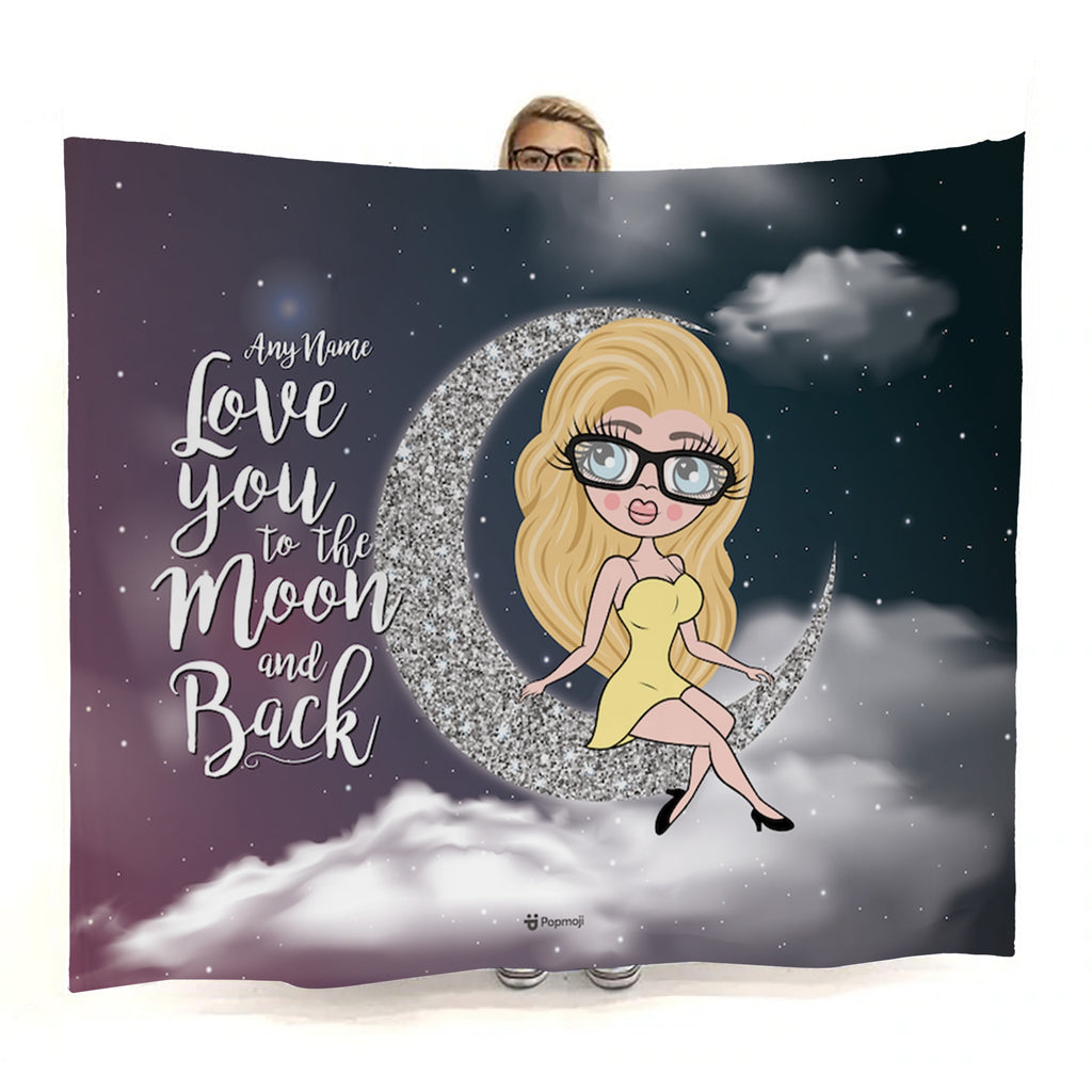 Womens Love You To The Moon Fleece Blanket - Image 1