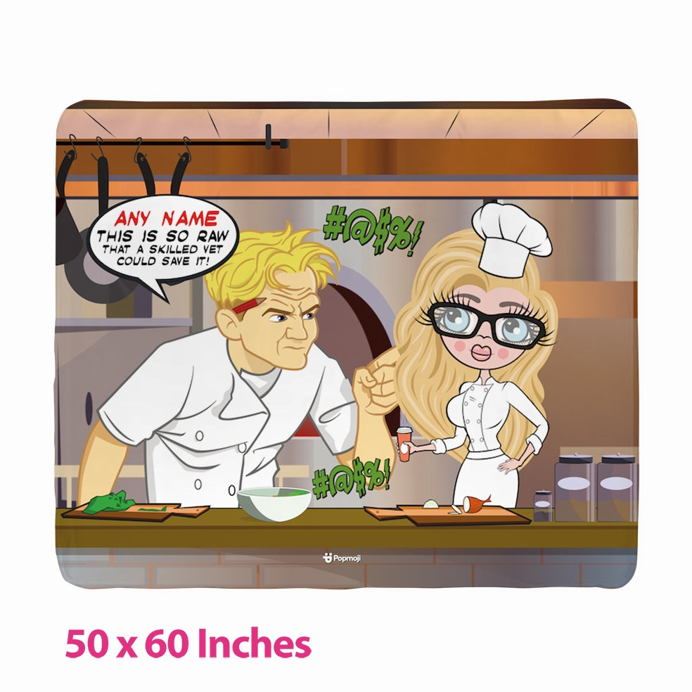 Womens Shouting Chef Fleece Blanket - Image 2
