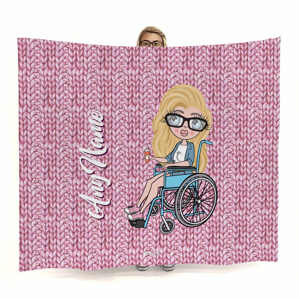 Womens Wool Effect Wheelchair Fleece Blanket - Image 1