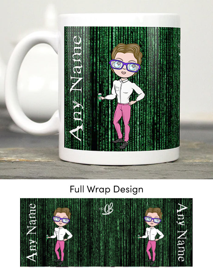 Mens Personalized Code Print Mug