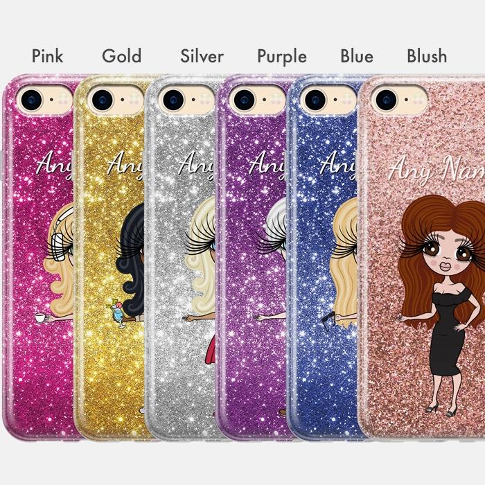 ClaireaBella Personalized Glitter Effect Phone Case - Purple - Image 1