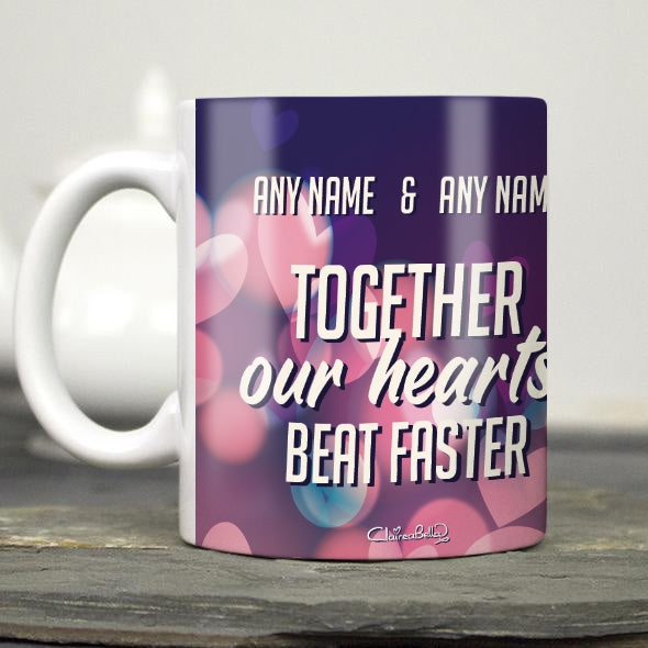 Multi Character Couples Blured Hearts Mug - Image 2