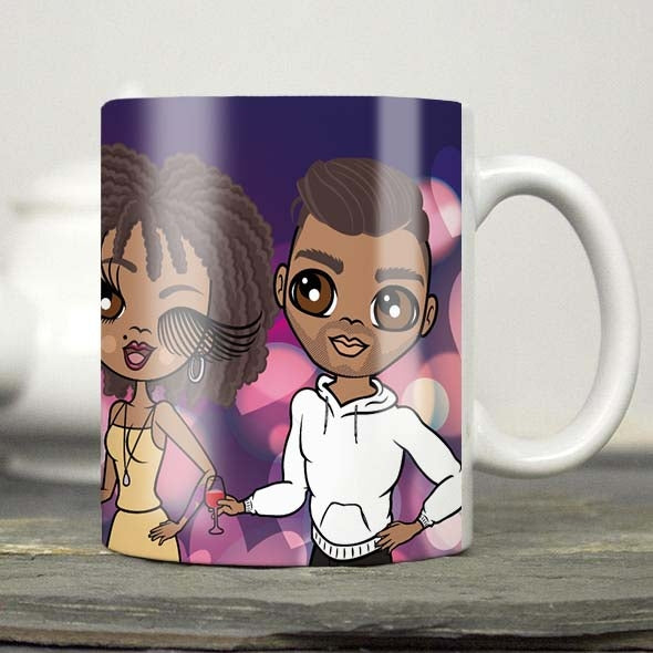 Multi Character Couples Blured Hearts Mug - Image 1