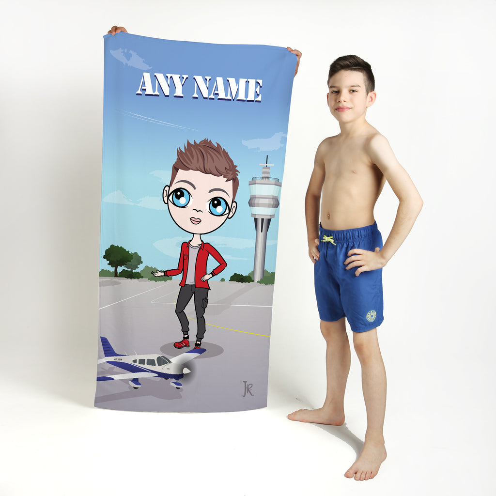 Boys Personalized Airplanes Beach Towel