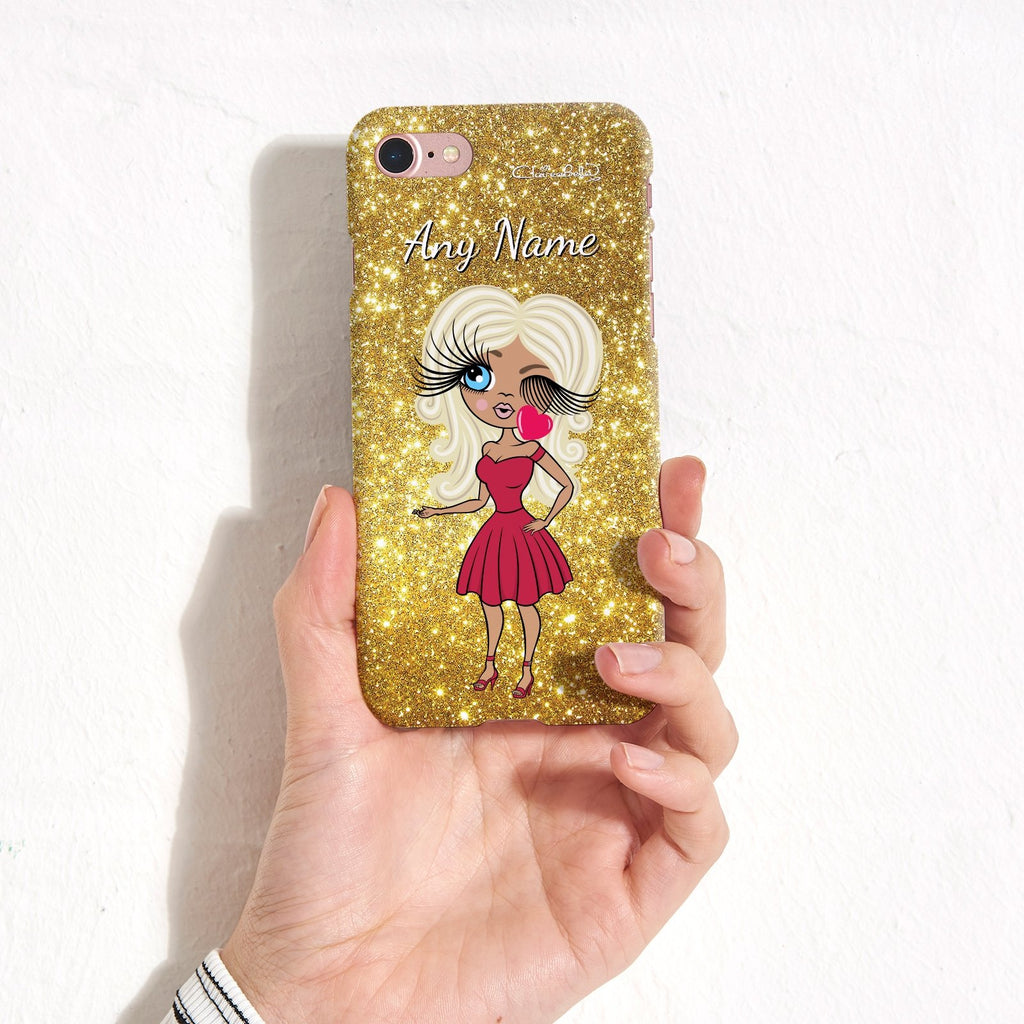 ClaireaBella Personalized Glitter Effect Phone Case - Gold - Image 3
