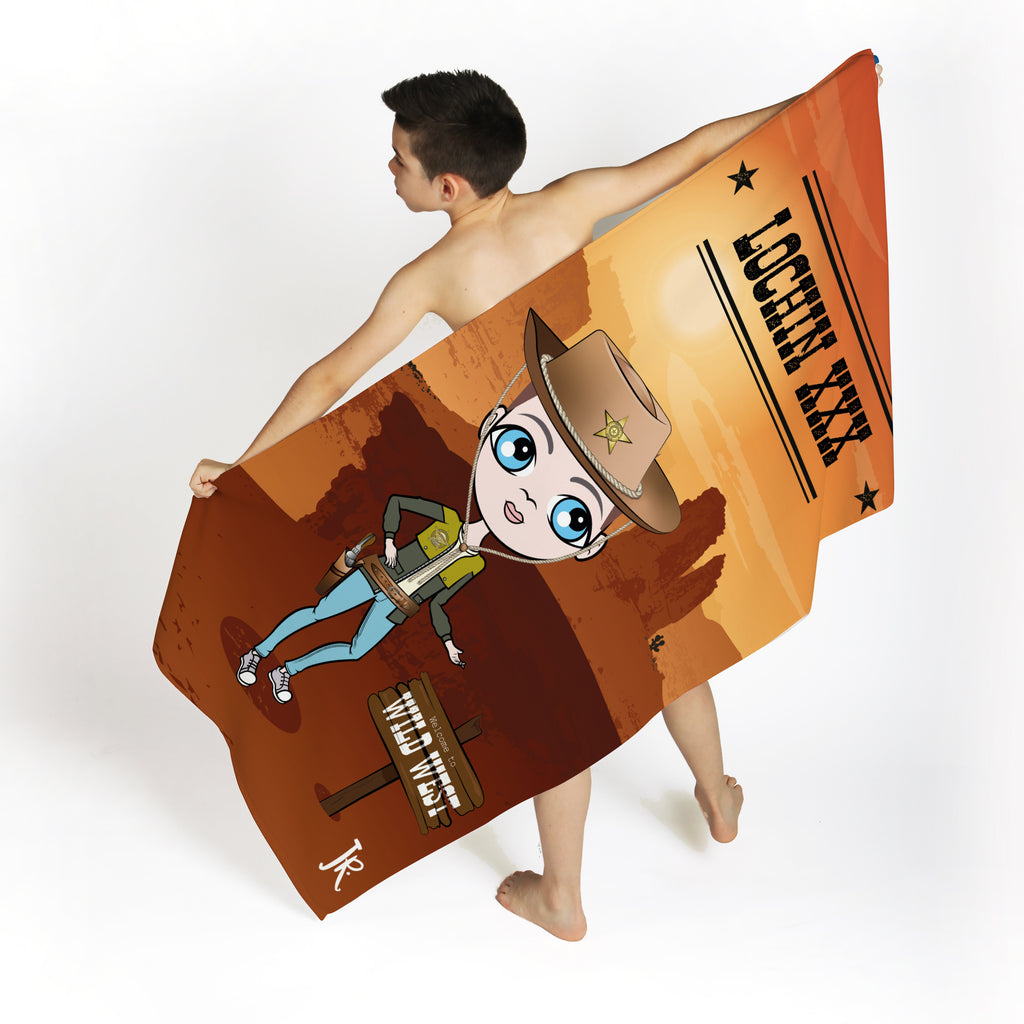 Boys Personalized Cowboy Beach towel