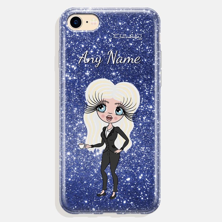 ClaireaBella Personalized Glitter Effect Phone Case - Blue - Image 0