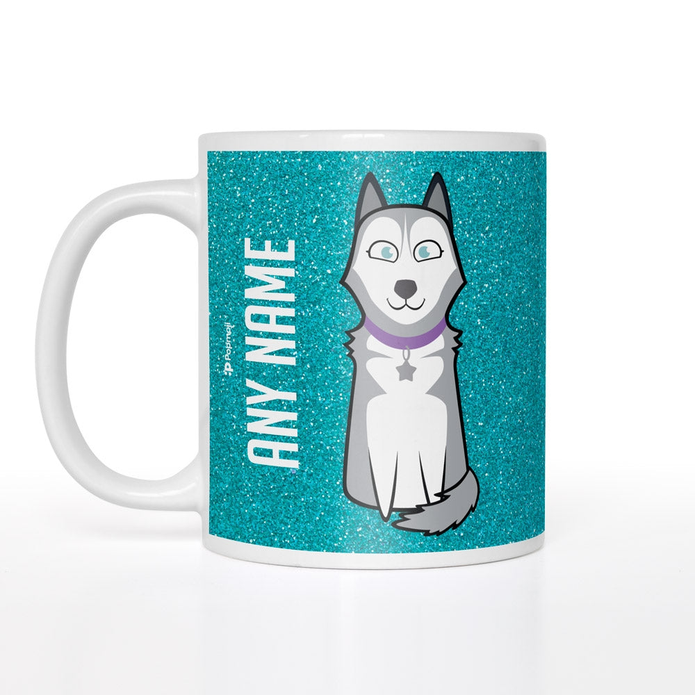Personalized Dog Blue Glitter Effect Mug - Image 2