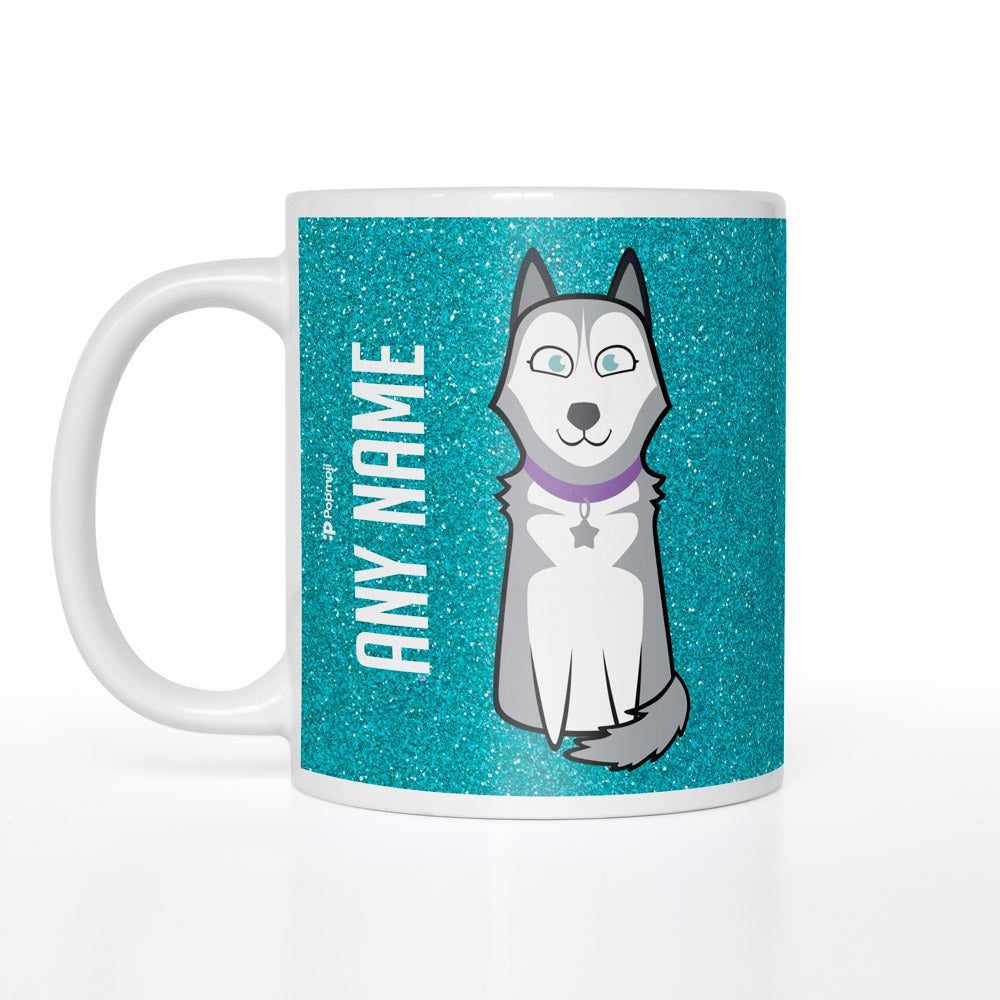 Personalized Dog Blue Glitter Effect Mug - Image 2