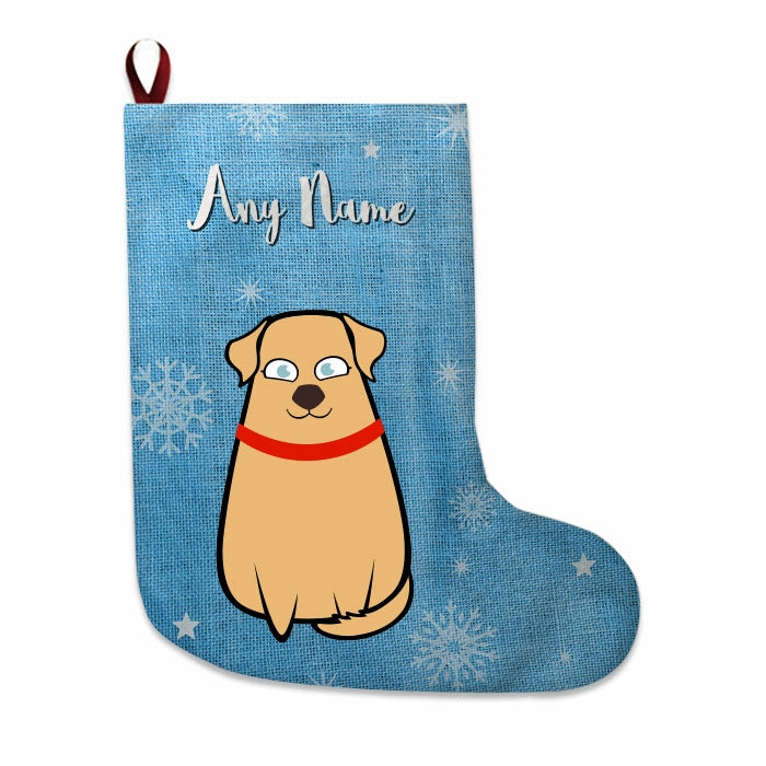 Dogs Personalized Christmas Stocking - Blue Jute - Image 1