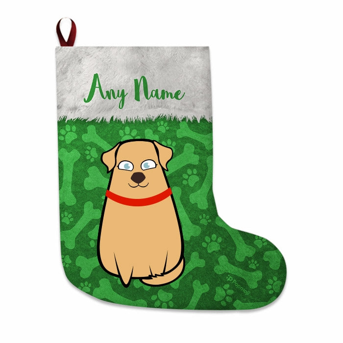 Dogs Personalized Christmas Stocking - Bones Pattern - Image 2