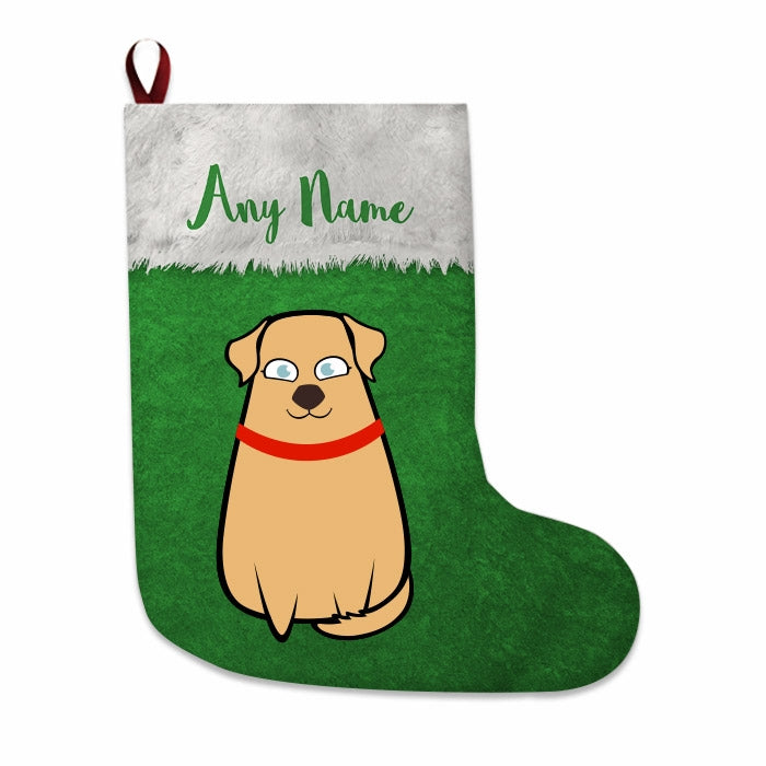 Dogs Personalized Christmas Stocking - Classic Green - Image 1
