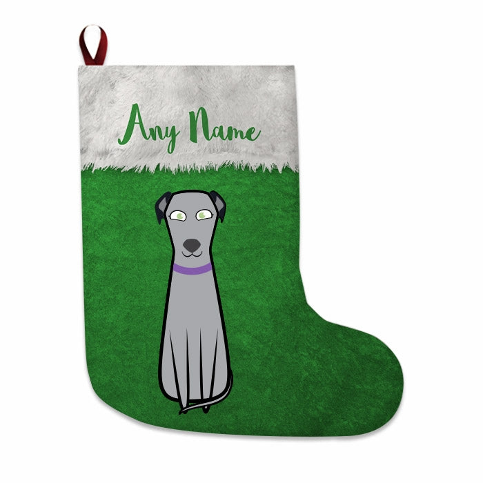 Dogs Personalized Christmas Stocking - Classic Green - Image 2