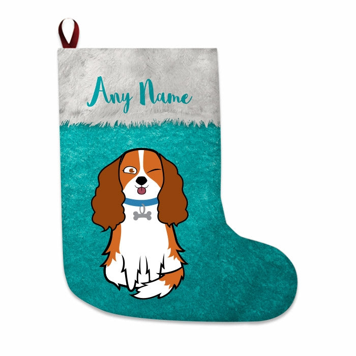 Dogs Personalized Christmas Stocking - Classic Light Blue - Image 2